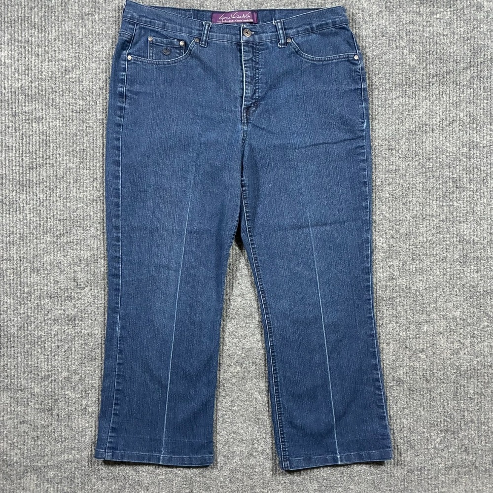 Gloria Vanderbilt Gabby Perfect Fit Womens Jeans Size 14 Blue Denim High Rise